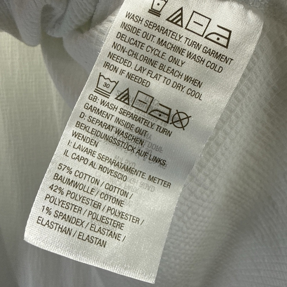 Belle by Kim Gravel Womens Top Sz 2X Crinkle White Roll Tab Long Sleeves Popover - Picture 7 of 7